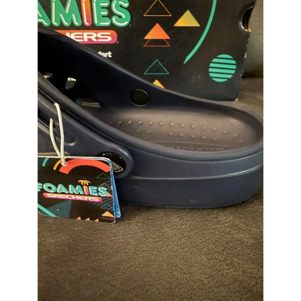 Mens Blue Rubber SKECHERS FOAMIES Slip On Washable Clogs Size 9- NIB